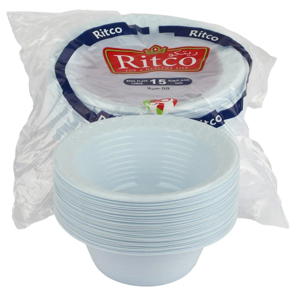 باديه شوربة بلاستيك دائري 50 قطعه مقاس 15 سم