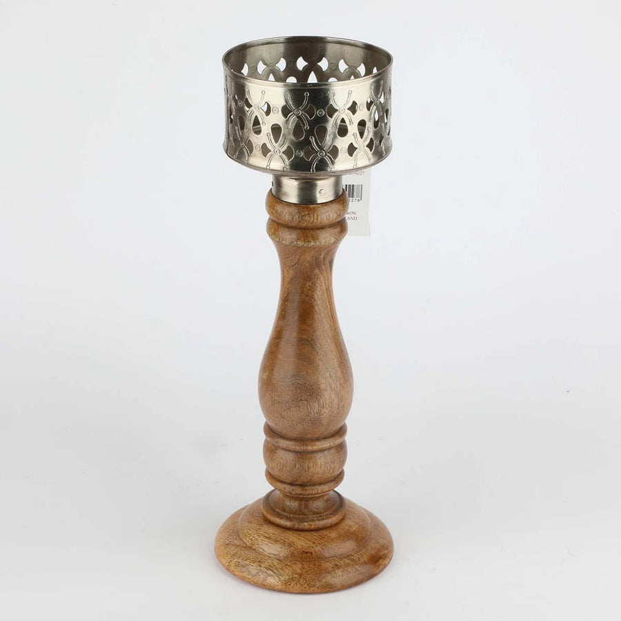 شمعدان خشب هندي مقاس 35*10 سم