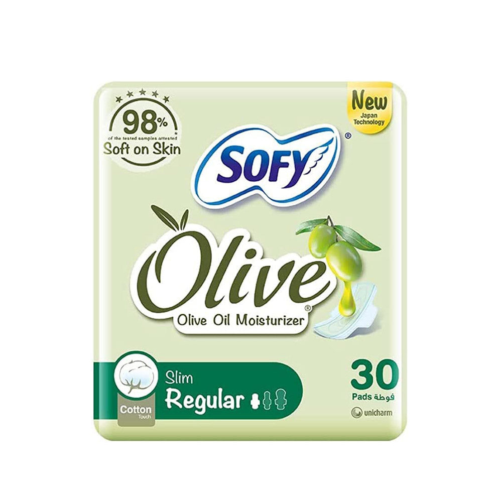 سوفي فوط صحية رفيعة بزيت الزيتون 30 فوطه