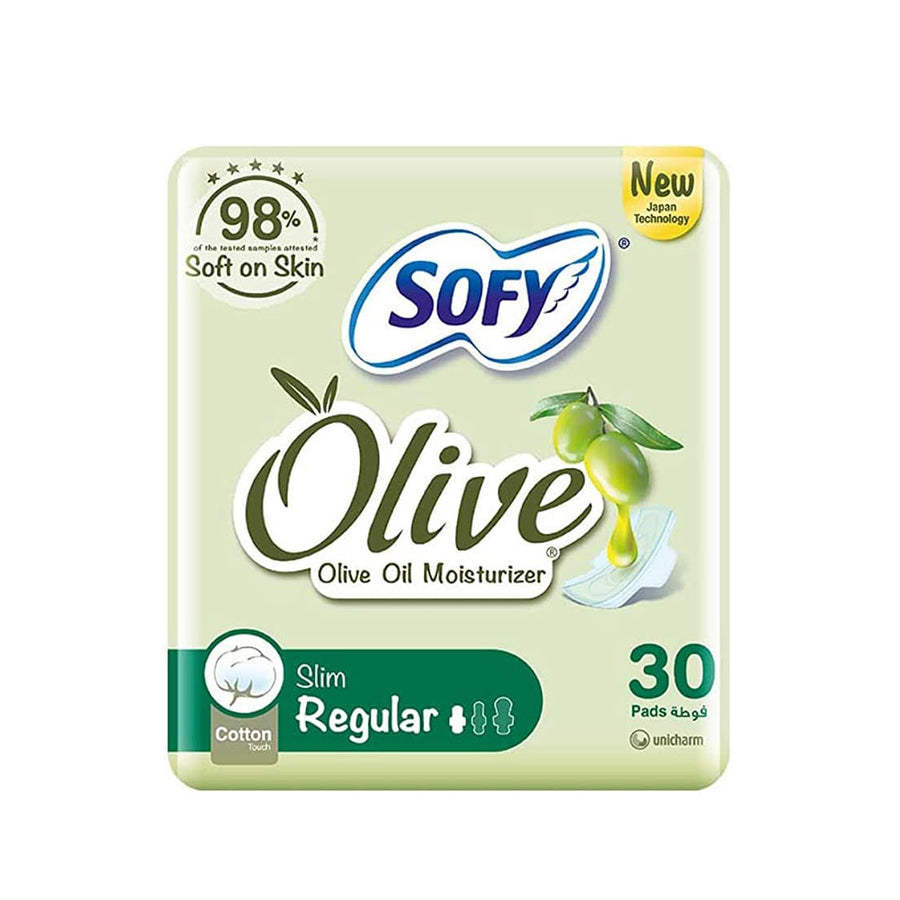 سوفي فوط صحية رفيعة بزيت الزيتون 30 فوطه