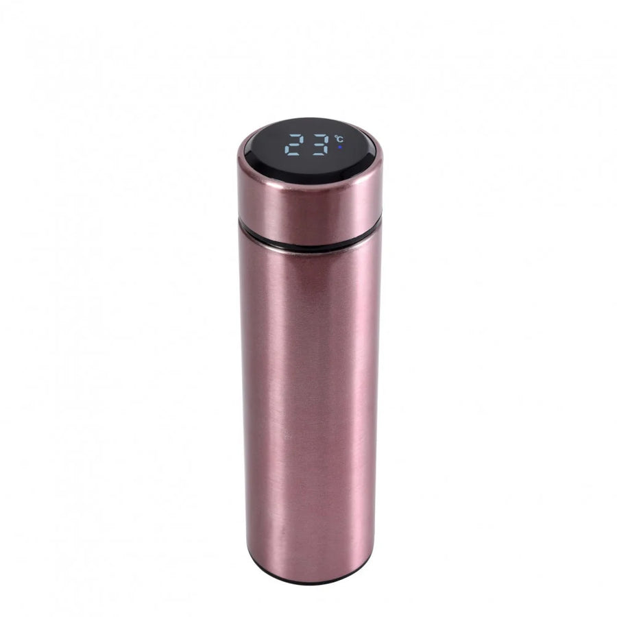 Insulated thermal mug with display - glitter pink