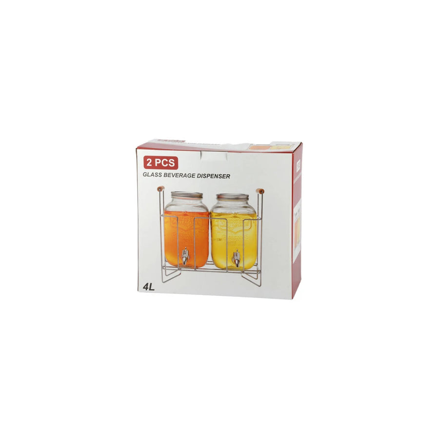 طقم جاك زجاج 2 حبة بقاعدة 4 L