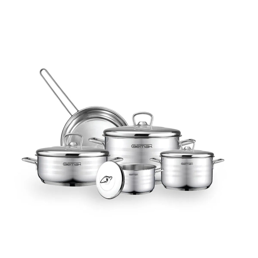 طقم قدور جيماك استانليس ستيل 9 قطع