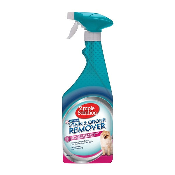 Simple solution removes dog stains and odors