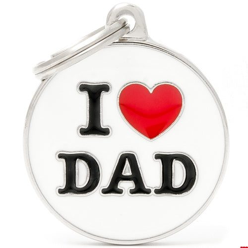 Collier rond "I Love Dad" pour chats et chiens