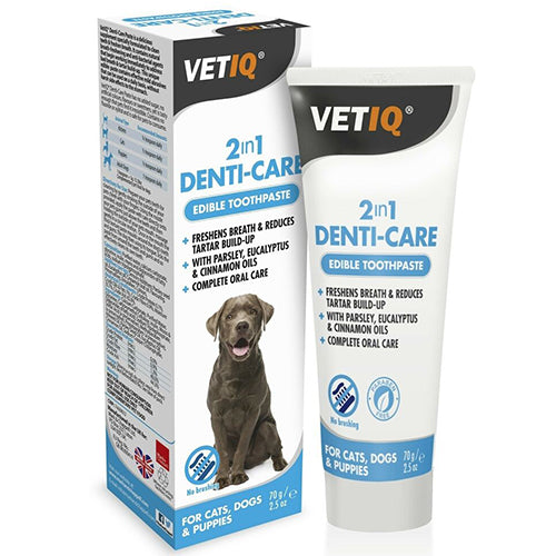 Denti-Care Pasta de Dientes Comestible 2 en 1 para Perros y Gatos