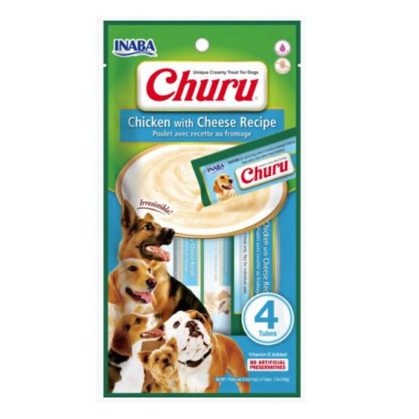 Friandise pour chien au poulet : 4 enveloppes de poulet au fromage