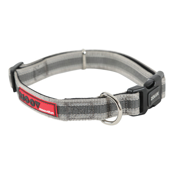 Collier gris confortable en plusieurs tailles pour chiens