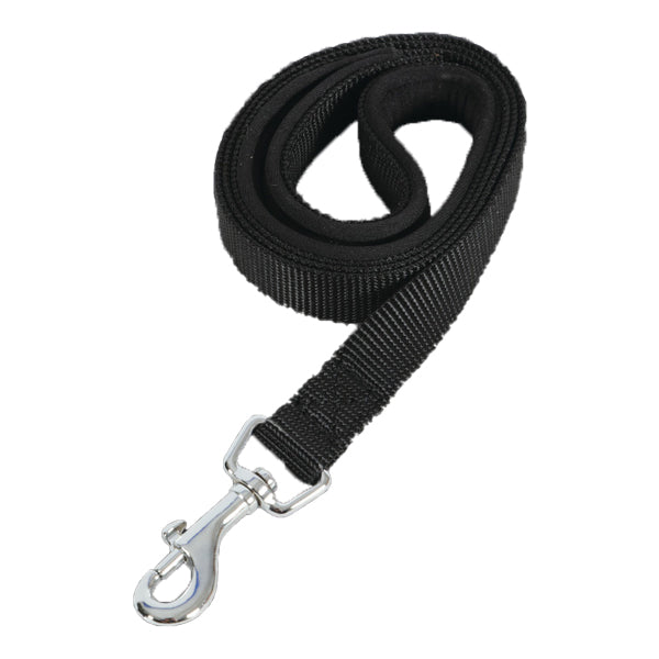 Correa cómoda Zolux de nailon negro - 1 m x 25 mm para perros