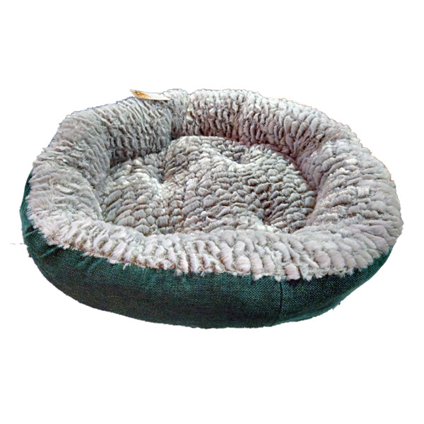 Lit rond Feline Go Aqua pour chats et chiens - Vert